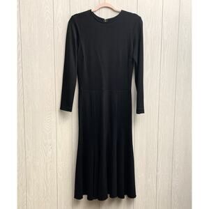 Apiece Apart Black Long Sleeve A-Line Midi Dress Size 4